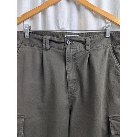 I love Ugly women's size large dark green cargo chino pants A5 - Picture 2 of 12